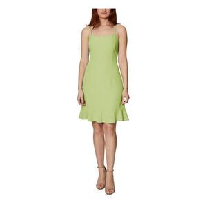 SAGE COLLECTIVE Womens Green Adjustable Straps Spaghetti Strap Sheath Dress 2